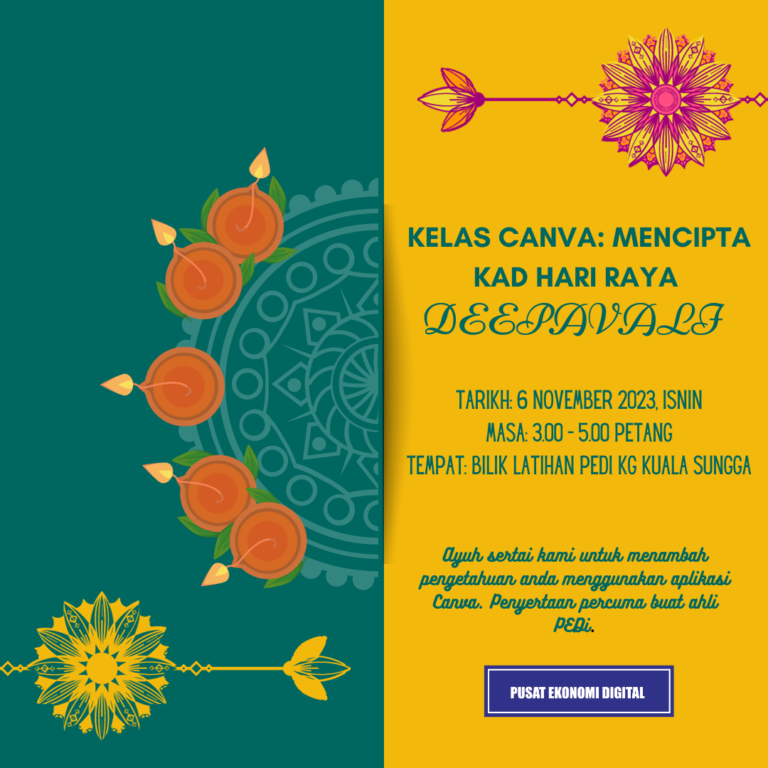 KELAS CANVA MENCIPTA KAD HARI RAYA DEEPAVALI